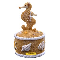 Alhajero de resina con caballito de mar en Veracruz, México