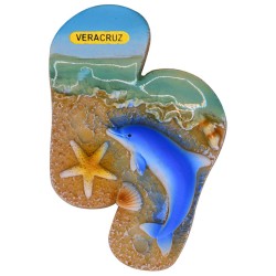 Souvenir México Veracruz: Magnetos de Resina Chanclas Playa