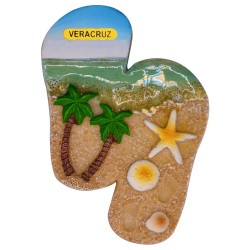 Souvenir México Veracruz: Magnetos de Resina Chanclas Playa
