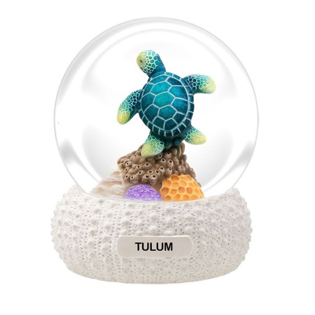 Esfera de nieve con 2 tortugas. Souvenir de Veracruz, México