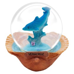 Souvenir de fauna marina en Veracruz, México - Esfera de nieve con delfín