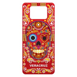 Magneto destapador de metal con calavera, souvenir Veracruz, Mexico.