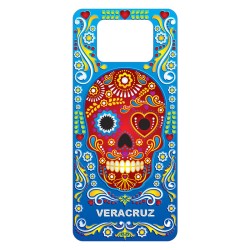 Magneto destapador de metal con calavera, souvenir Veracruz, Mexico.