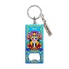 Llavero destapador de metal con una catrina. Souvenir de Veracruz, México.