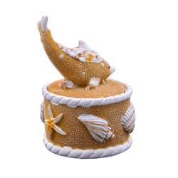 Caja de resina arena y figura de un delfin, Souvenir de Veracruz, Recuerdo Mexico.